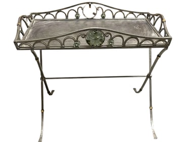 CHINOISERIE STYLE METAL TRAY TABLE