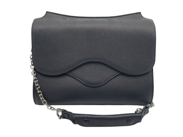 EMMANUEL KATSAROS BLACK LEATHER HANDBAG