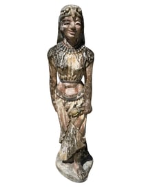 STONE GARDEN SCULPTURE EGYPTIAN FEMALE FIGURE 50"