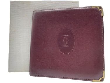 CARTIER BORDEAUX LEATHER WALLET 4"