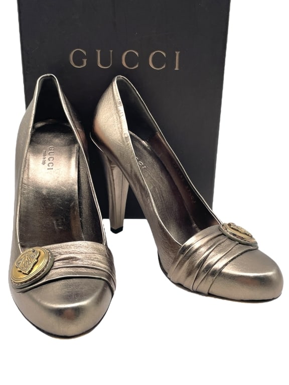 GUCCI HYSTERIA METALLIC PUMP SZ 37.5 (1 of 8)