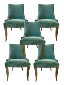 SET OF 5 TRANSITIONAL STYLE ACCENT CHAIRS