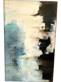 STRIKING EMBELLISHED ABSTRACT ART GICLEE 87.5"
