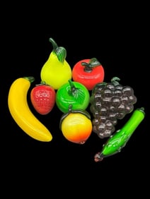 VINTAGE GLASS FRUIT COLLECTION LOT OF 8 7"