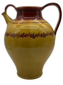 LARGE TUSCAN-STYLE CERAMIC WATER PITCHER 15"