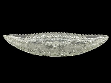 CUT GLASS OVAL DISH 14"
