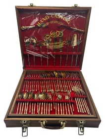 GOLD-TONE HAND-CAST FLATWARE SET 18"