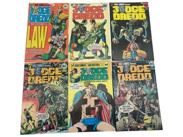 LOT OF 6 VINTAGE JUDGE DREDD COMICS