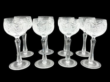 8 NACHTMANN TRAUBE STYLE CLEAR CUT CRYSTAL GLASSES