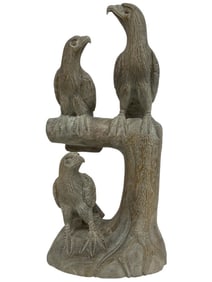 HAND-CARVED WOOD SCULPTURE 20"