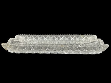 PRESSED GLASS RECTANGULAR DISH 14"
