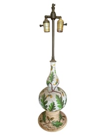 TABLE LAMP WITH OAK LEAF AND ACORN MOTIF 27"