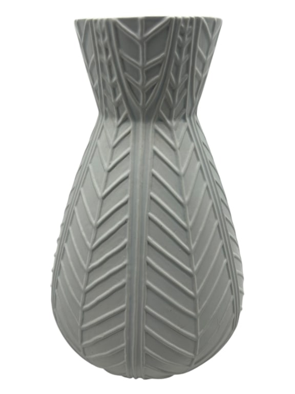MODERN MATTE GRAY CERAMIC VASE 16" (1 of 2)