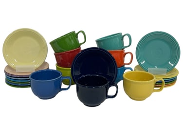 FIESTA WARE LOT OF CUPS AND PLATES