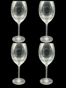 SET OF 4 ELEGANT CLEAR STEMMED RED WINE GLASSES