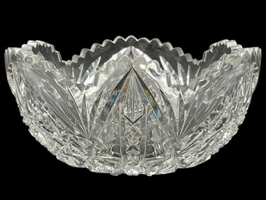 AMERICAN BRILLIANT STYLE CUT GLASS BOWL 8"