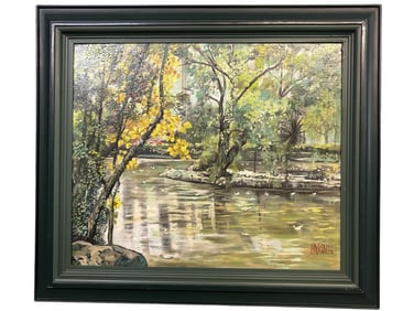 BARRON CARRANZA SIGNED LANDSCAPE PAINTING, 89' 30"