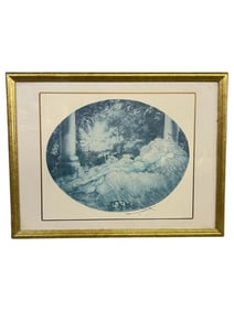 ROMANTIC VINTAGE FRAMED PRINT BY LOUIS ICART 26"