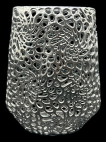 MODERN SCULPTURAL METALIC VASE 15"