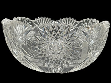 AMERICAN BRILLIANT PERIOD STYLE CUT GLASS BOWL 9"