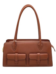 LALO BROWN PEBBLED LEATHER SATCHEL