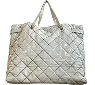 MURVAL WHITE LEATHER TOTE BAG