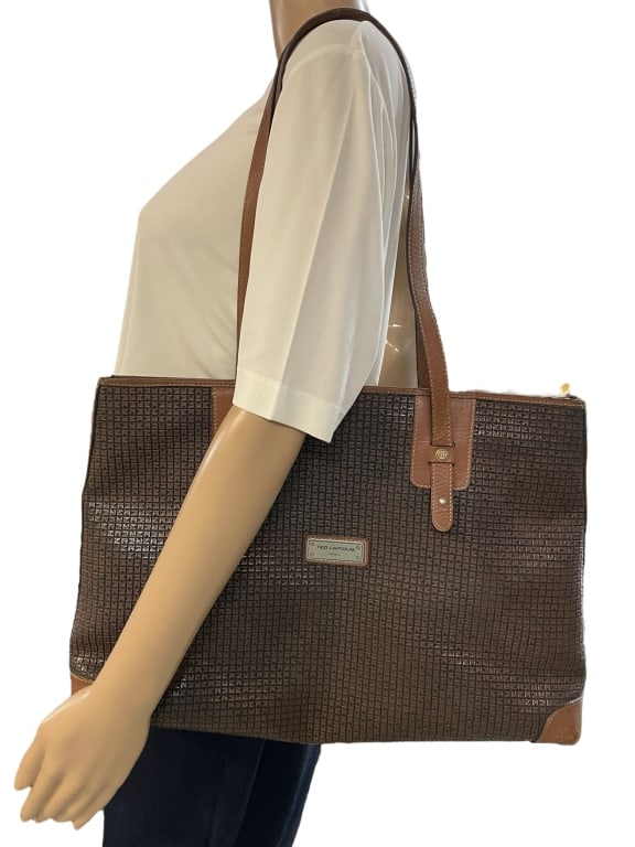 TED LAPIDUS PARIS LEATHER TOTE 16" X 11" (1 of 8)