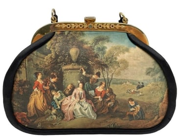 VINTAGE TAPESTRY CLUTCH HANDBAG 9"