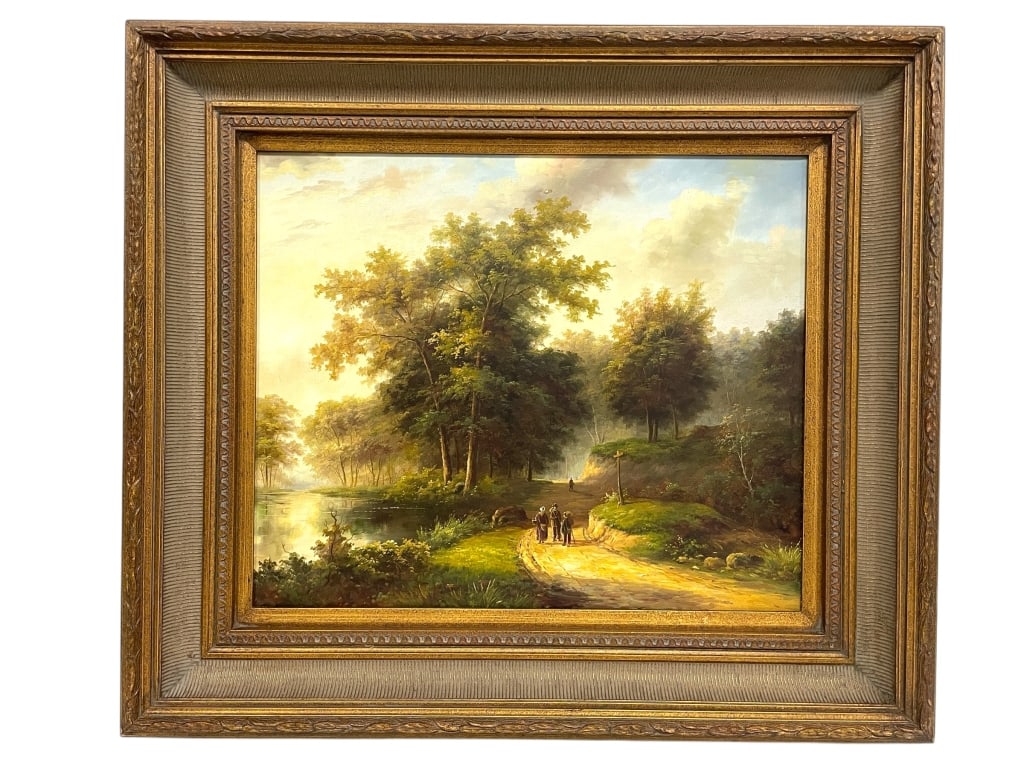FRAMED PAINTING DEPICTING A WOODED PATH 33" (1 of 4)
