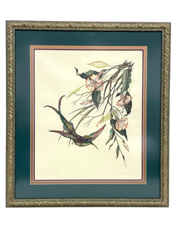 SIGNED FIERY TOPAZ HUMMINGBIRD FRAMED PRINT 34" (1 of 7)