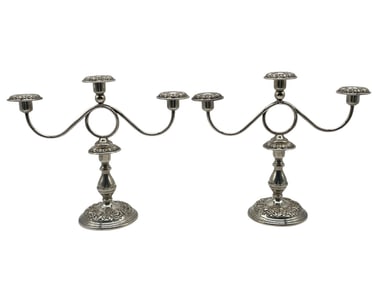 PAIR OF S.KIRK & SON STERLING CANDELABRAS 1338.8G