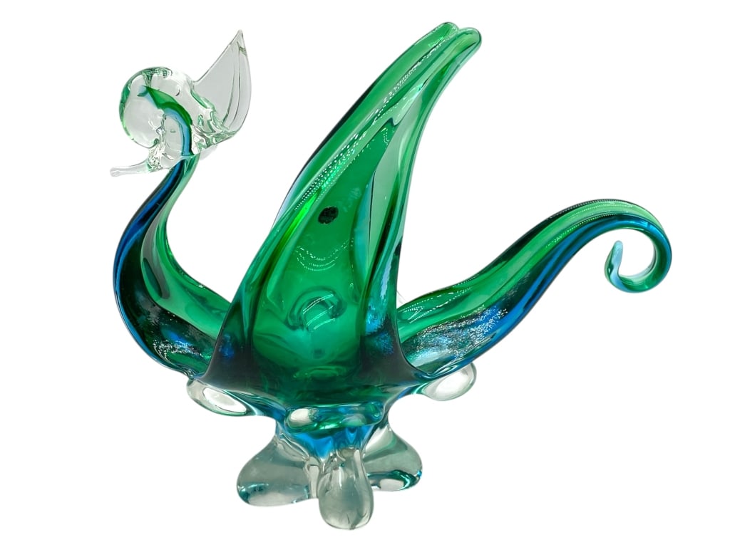 LORRAINE ART GLASS SWAN BOWL 13" (1 of 7)