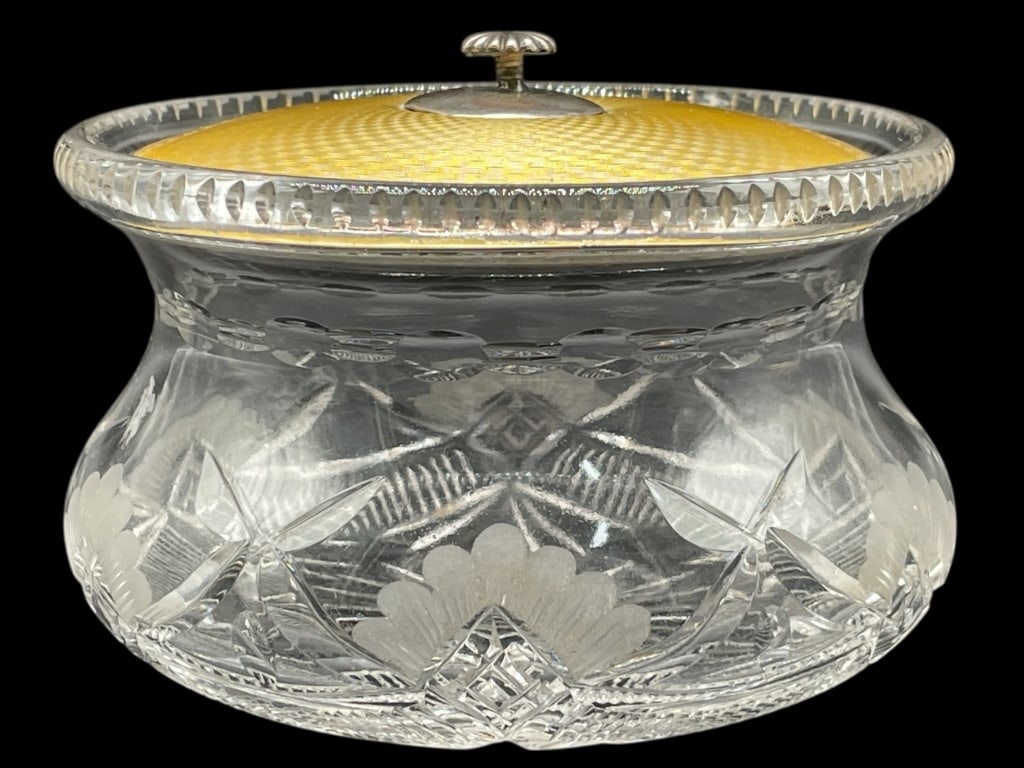 STERLING, ENAMEL & CUT CRYSTAL POWDER JAR 66.8G (1 of 6)