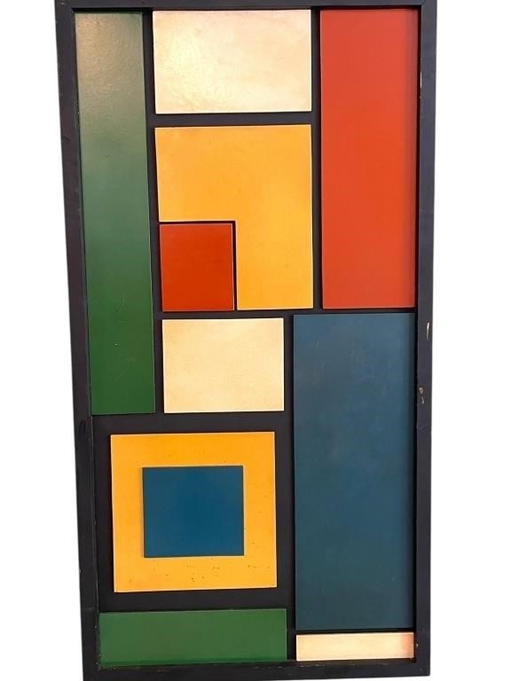 RON DAVIS ORACLES GEOMETRIC ABSTRACT PAINTING 34" (1 of 9)