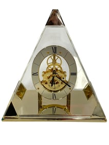 SEIKO OPEN FACE QUARTZ PYRAMID SKELETON CLOCK