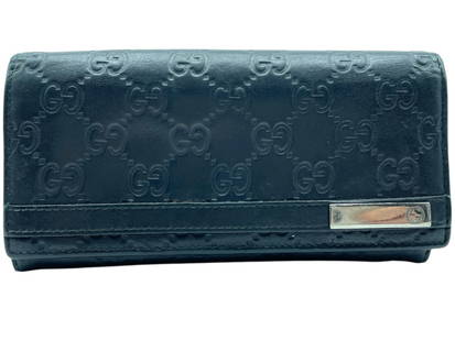 GUCCI BLACK GUCCISIMA LONG WALLET: GUCCI BLACK GUCCISIMA LONG WALLET | GUCCI BLACK GUCCISSIMA LEATHER LONG WALLETCLASSIC GUCCI LONG WALLET CRAFTED IN SIGNATURE GUCCISSIMA EMBOSSED BLACK LEATHER WITH SILVERTONE HARDWARE ACCENT – FEATU