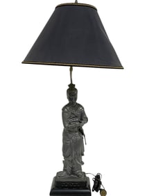 ASIAN WARRIOR STATUE TABLE LAMP 35" H