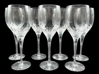 ORREFORS CRYSTAL "PRELUDE" 7" WINE GLASSES SET 7
