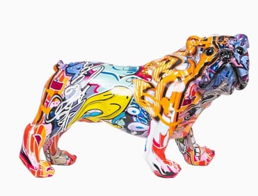 HAND PAINTED STREET ART BULLDOG 11"