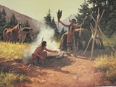 CHUCK REN PRAYER TO THE WHITE BUFFALO LITHO 29"