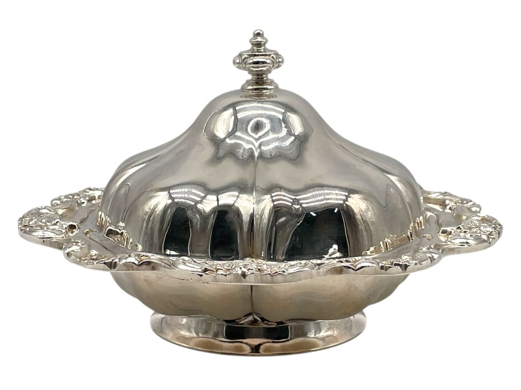 POOLE SILVER COVERED VEGETABLE DISH 9.5" (1 of 6)