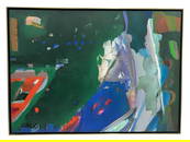 SYD SOLOMON ABSTRACT PAINTING "INLETTO", 1975 52"