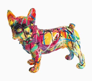 STREET ART VIVID FRENCH BULLDOG EARS UP - 9.5"