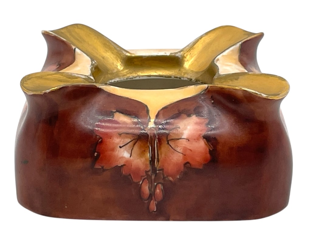 B & C FRANCE PORCELAIN ASHTRAY W/ AUTUMN LEAF 5" (1 of 6)