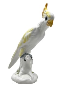 VINTAGE CERAMIC COCKATOO FIGURINE 12"