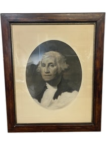 ANTIQUE CHARCOAL PORTRAIT OF GEORGE WASHINGTON 36"