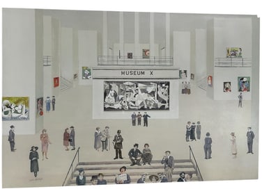 LUCIEN FEITUSSI "GATHERING ON THE STAIRCASE" 60"