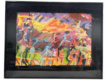 VIBRANT CONTEMPORARY ABSTRACT SERIGRAPH 52"