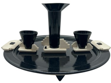 STUDIO POTTERY MODERNIST SEDER PLATE SET 13"