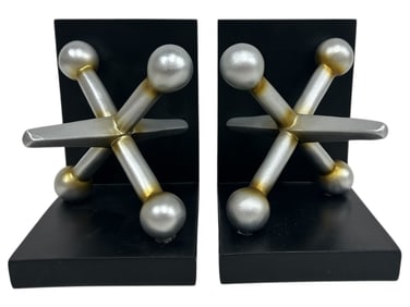 PAIR OF MODERN INDUSTRIAL JACK BOOKENDS